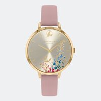 GOLD WISTERIA COBWEB LEATHER STRAP BY SARA MILLER