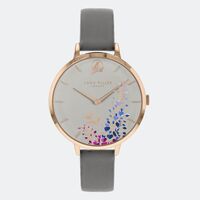 Gold Wisteria Dark Grey Leather Strap By SARA MILLER