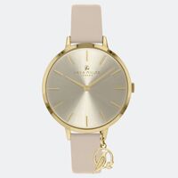 Gold Charm Sand Leather Band By SARA MILLER