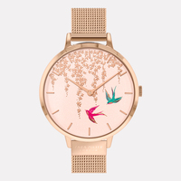 Rose Gold Piccadilly Swallow Rose Gold Mesh Band By SARA MILLER
