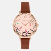 Rose Gold Bamboo Garden Collection Pink Bird Dial By SARA MILLER