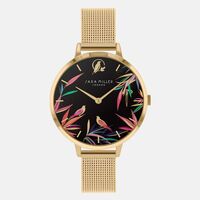 Gold Bamboo Garden Collection Black Bird Dial By SARA MILLER
