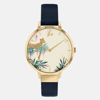 Gold Tahiti Collection Cream Leopard Dial By SARA MILLER image