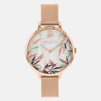 Gold Bamboo Garden Collection White Bird Dial By SARA MILLER