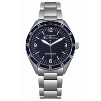 Silver Bracelet Watch With Blue Bold Dial By BEN SHERMAN
