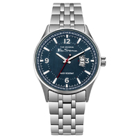 GOLD/SILVER BRACELET WATCH WITH BLUE/BLACK DIAL BY BEN SHERMAN
