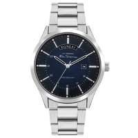 Silver Bracelet Watch With Navy Graduated Dial By BEN SHERMAN