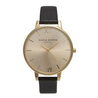 Big Dial Black & Gold Leather