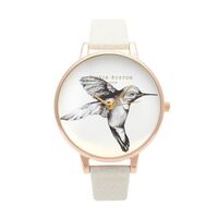 Hummingbird Rose Gold & White