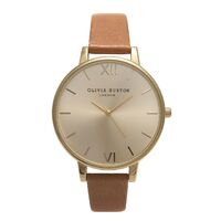 Big Dial Tan & Gold Leather