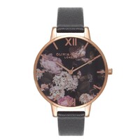 Wintergarden Black & Rose Floral Leather