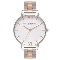 White Dial Bracelet Silver & Rose Gold