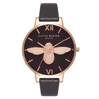 Bee Collection Black Dial & Rose Gold