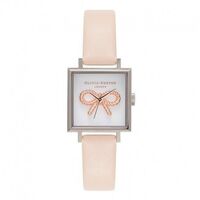 Vintage Bow Nude Peach & Silver