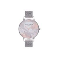 Abstract Florals Silver Mesh