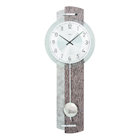 CHARCOAL AND SILVER BATTERY WALL COCK WITH SILVER DIAL BY AMS