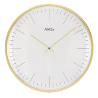 Gold Battery Wall Clock Plain With Index Round 40cm By AMS
