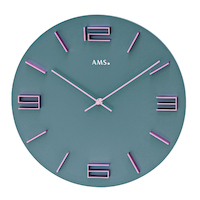 34cm Grey & Pink Round Wall Clock By AMS image