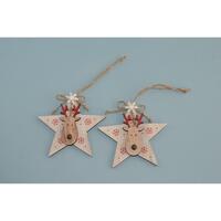 Reindeer Star White/red 11cm