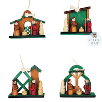 6cm Wooden Nativity Decoration- Assorted Designs image