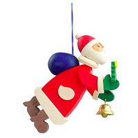 9cm Santa With Tree Hanging Decoration By Graupner