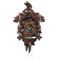 CARVED 1 DAY FOX & GRAPES 43CM CUCKOO CLOCK BY HONES