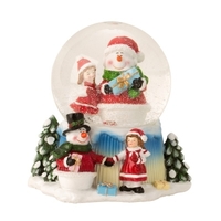 SNOWMAN SNOW GLOBE WITH WIND UP MUSIC 10CM