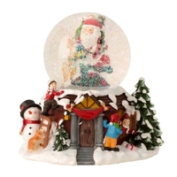 Christmas Village Snow Globe With Led, Music And Movement 20cm