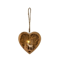 HEART WITH LED HANGING 13CM