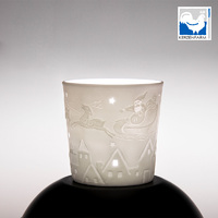 SANTA IN SLEIGH PORCELAIN CUP FOR TEALIGHT