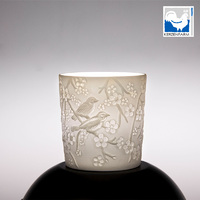 BIRDS OF SPRING PORCELAIN CUP FOR TEALIGHT