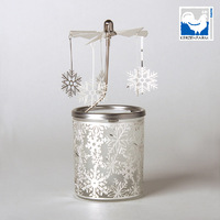 Snowflake Glass Candle Carousel