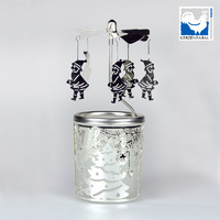 Santa Glass Candle Carousel