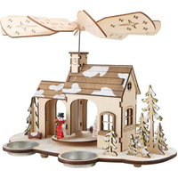 SNOWMAN WITH DEER TEALIGHT PYRAMID