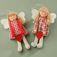 ANGEL RED GINGHAM CHECK WITH HEART 18CM