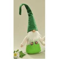 GNOME IN LIGHT GREEN PANTS WITH FLOWER BUTTON 30cm