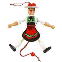19cm Jumping Jill In Black & Red Dress
