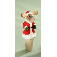 CARVED BOTTLE STOPPER MOOSE 8CM
