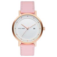 ROSE GOLD WHITE DIAL BLUSH PINK LEATHER BAND BY UNCLE JACK