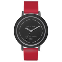DONALD YOUNG BLACK DIAL RED SILICONE BAND BY UNCLE JACK