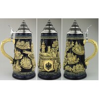 DEUTSCHLAND BEER STEIN WITH PEWTER LID BY KING