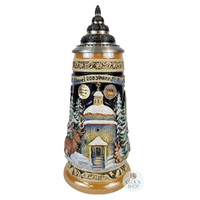 Silent Night Chapel In Austria Beer Stein With Music Box By KING 0.75L (Silent Night) image