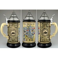 D-DAY BEER STEIN WITH PEWTER LID BY KING