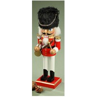 BOBBY SOLIDER RED WITH BLACK HAT 25CM NUTCRACKER