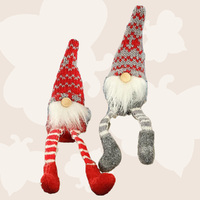 17cm Red & Grey Gnome Shelf Sitter- Assorted Colours image