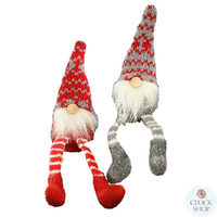 17cm Red & Grey Gnome Shelf Sitter- Assorted Designs image