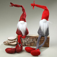 Gnome Shelf Sitter Red And Grey 40cm 2 Designs