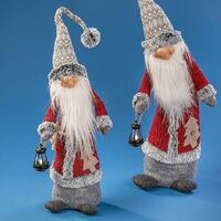 GNOME GREY AND RED WITH LED LANTERN 70CM 2 DESIGNS
