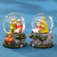 Nativity With Donkey Snow Globe 4.5cm 2 Designs