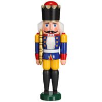 29cm Blue & Yellow King Nutcracker By Seiffener image
